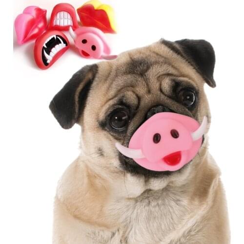 Halloween Funny Pet Toy Dog Puppy Squeak Sound Toy Red Devil Lip Pig Nose Types Playing/Chewing Creative Cosplay Dog Toy