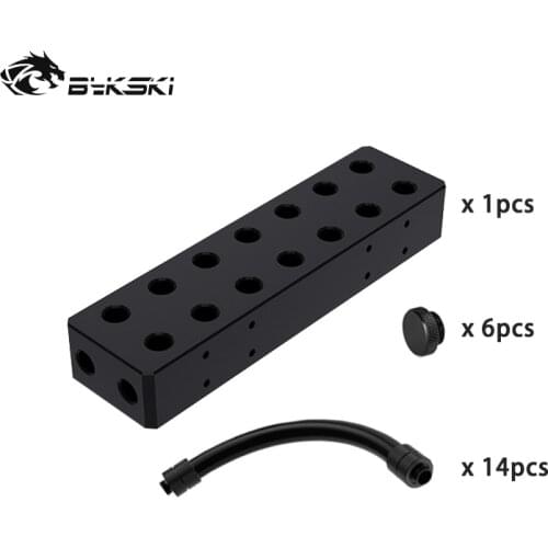 BYKSKI GPU Terminal Block for Graphics Card Water Cooling Server Block Bridge with High Temperature Resistant Anti-folding Hose