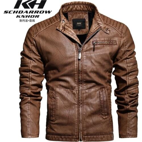 Autumn Winter New Male Leather Jacket Fleece Warm Windbreaker Coat Vestes Homme Slim Fit Casual Menswear