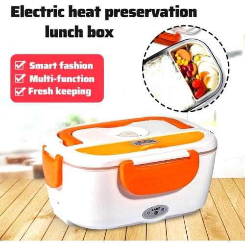 12V 110V 220V 304 Stainless steel Liner Dual Use Home Car Heating Lunch Box Food Warmer Container Mini Rice Cooker EU US Plug
