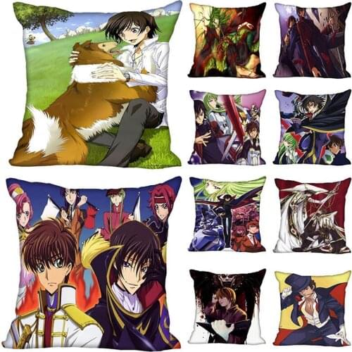 Hot Sale New Custom Code Geass Hangyaku no Lelouch Square Pillowcases zipper Custom Pillow Case 20x20cm 35x35cm 40x40cm