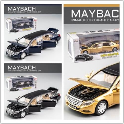 Maybach-S650 elongated 1:32 alloy model elastic model decorated childrens toys Car Decoration Car Boys Toy Car Model Cake Baki