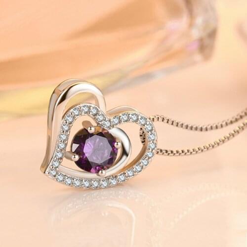 Copper Silver Plated Women Peach Heart Pendant Necklace Mothers Day Gift Female Halloween Choker Jewelry Dropshipping Wholesale