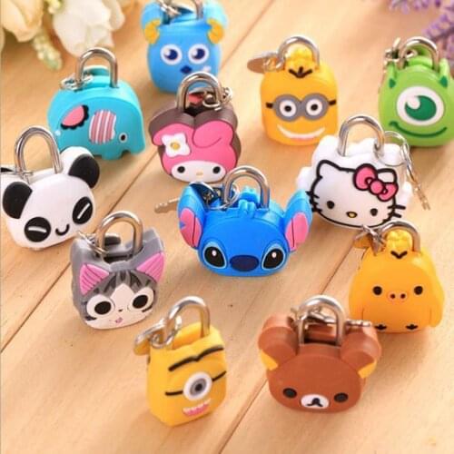 Cute Creative Mini Small Padlock Cartoon Silicone Metal Luggage Suitcase Lock Backpack Handbag Suitcase Drawer Cabinet