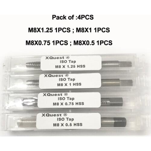 XQuest 2-6PCS HSS Metric screw thread tap set M4 M5 M6 M7 M8 M9 M10 M11 M12 Right hand Fine Thread Machine taps M12X1.5 M8X1