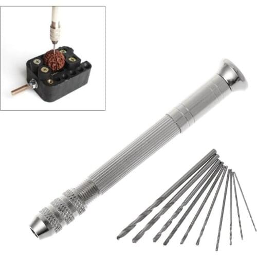 2021 New Swivel Head Pin + 10pcs Micro HSS Twist Drill Bits For Jewelry Watch Hobby Hand Tool