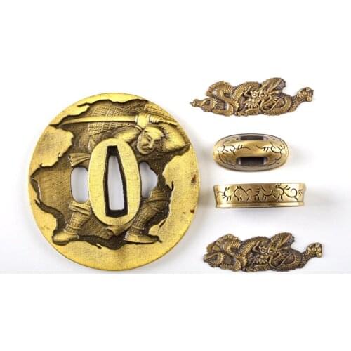 New Arrivals Delicate Pattern A Set of Alloy Sword Fittings for Japanese Samurai Sword Katana Excellent Collectible Metal Craft