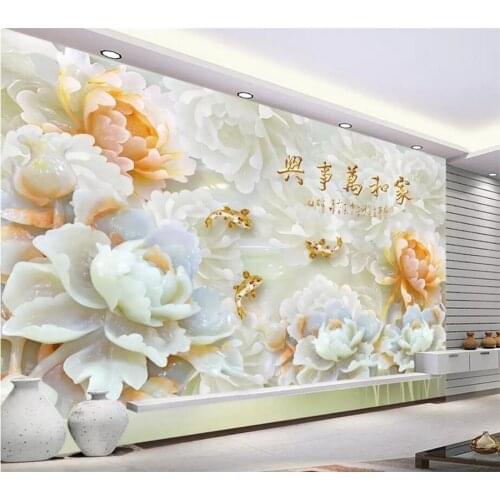 Wellyu Custom Photo Wallpaper 3D Murals Home and Jade Carving Living Room Bedroom Background Wall paper Mural papel de parede