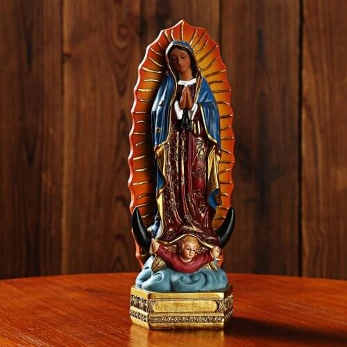 Mexico Virgin Mary Portrait Resin Material Christian Supplies Wholesale Catholic Ornaments Charm Cross