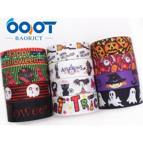 I-191004-2364,7/8'' 22mm（1"25mm）,10yards,Halloween series Cartoon grosgrain ribbons,Holiday decoration,DIY handmade materials