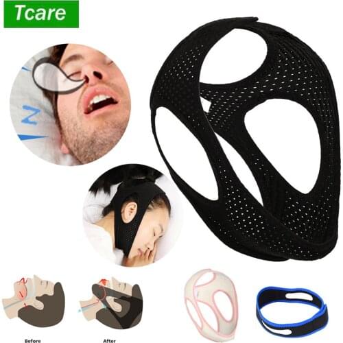 Tcare Anti Snoring Chin Strap Best Stop Snoring Device, Adjustable Snore Reduction Belt Sleep Aids Chin Strips Belt for Unisex