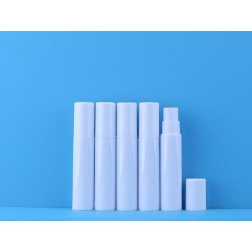 50pcs/lot Luxury Cosmetic Plastic White Airless Disinfectant Bottle 10ml Airless Spray Perfume Bottle