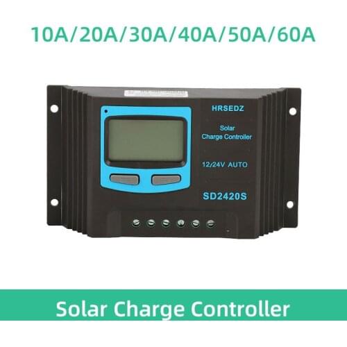 SD2420S 10A 20A 30A 40A 50A 60A 12V 24V 48VAuto Solar Charge and Discharge Controller LCD display 5V USB Port