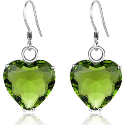 Szjinao Natural Peridot Gemstone Earrings Olive 925 Sterling Silver Earrings Designer Jewelry Fine Earrings For Women Gifts