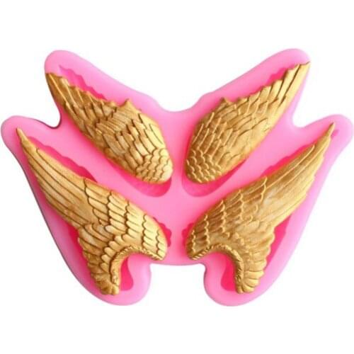 Angel Wing Silicone Mold DIY Wedding Fondant Cake Decorating Tools Cupcake Topper Cookie Baking Chocolate Gumpaste Moulds