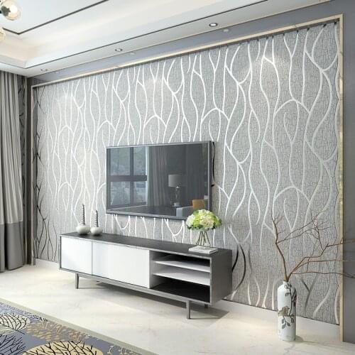 Modern Simple Stripes Wallpaper 3D Embossed Geometry Non-Woven Thicken Wall Paper Living Room TV Sofa Background Wall Covering