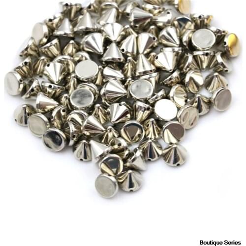 100Pcs/lot DIY Bead Crafts Riveting Garment Wedding Gold Silver Sew on Spike Rivet Studs Nail Punk Rock For Bags Dress Clothes