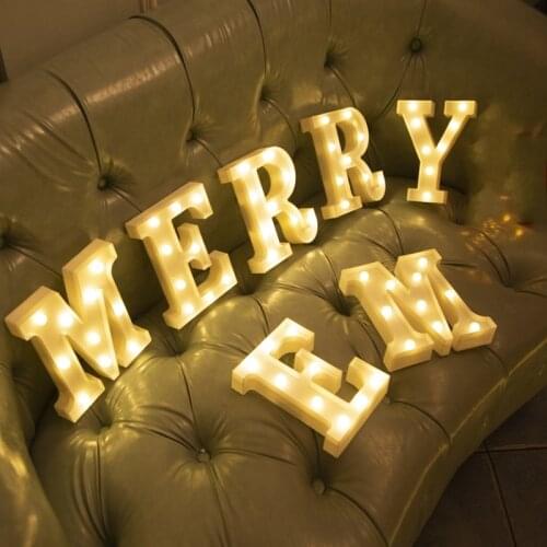 Alphabet Letter LED Lights Luminous Number Lamp Decoration Battery Night Light Party Bedroom Wedding Birthday Christmas Decor