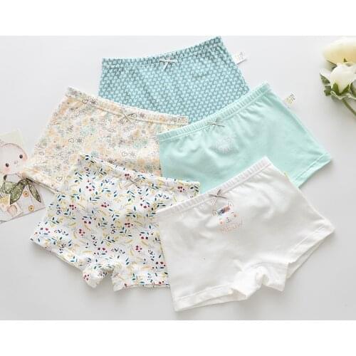 5Pcs/lot Girls Boys Cotton Boxer Briefs Girl Panties Boys Boxer Shorts Childrens Panties Kids Underwear For 2-14 Years BU048