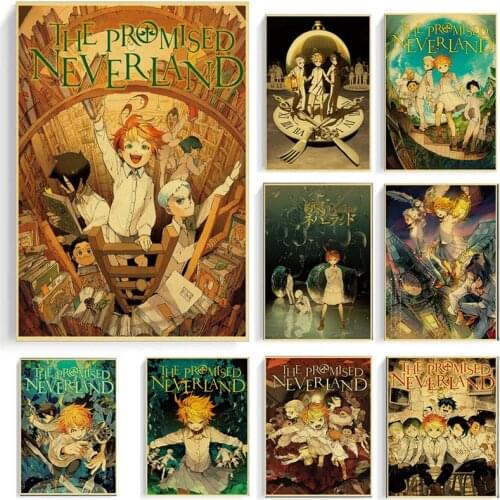 Vintage posters Anime Cartoon The Promised Neverland poster Prints Wall Painting Good Quality Poster Home Decoration