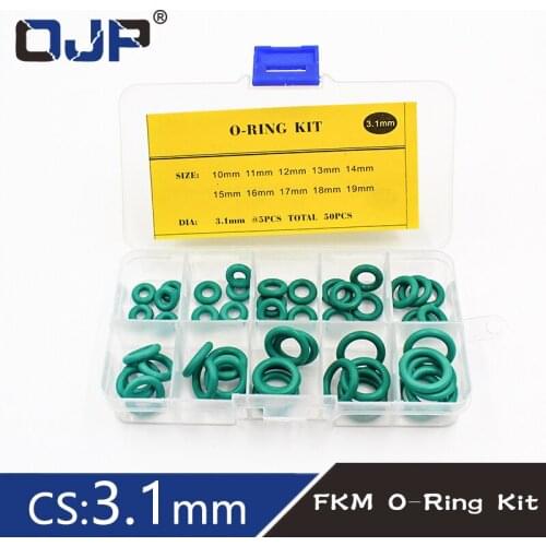 Thickness 3.1mm green rubber ring FKM O ring seal FKM seal O-ring ordering kit classification kit