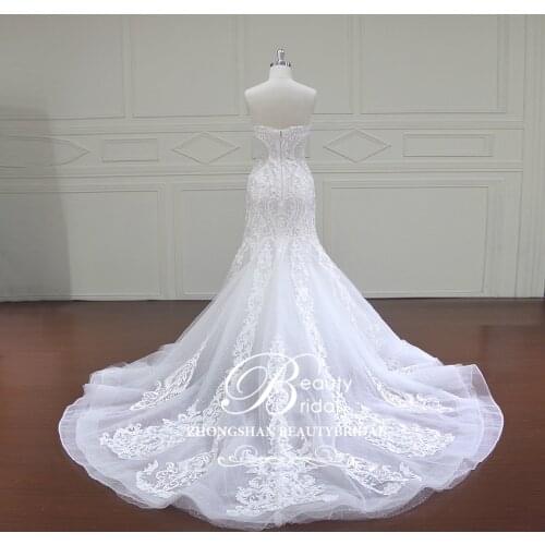 Luxury Mermaid Wedding Dress 2018 Court Train Lace Customize Bridal Dresses Sweetheart Vestidos De Noiva China High-end XF16021
