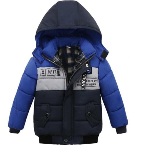 Boys Winter Jacket Coat Kids Warm Thick Down & Parkas Hooded Outerwear Children Snowsuit Toddler Zipper Down Jacket