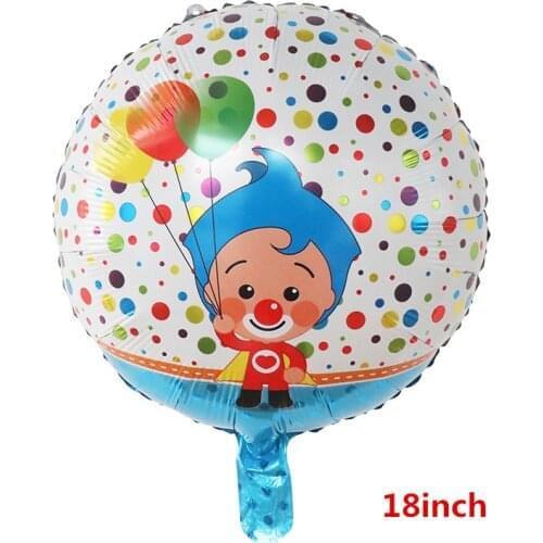10pcs Cartoon 18inch Plim Plip Clown Foil Helium Balloons Birthday Party Decoration Supplie Baby Shower Air Globos Kids Toys