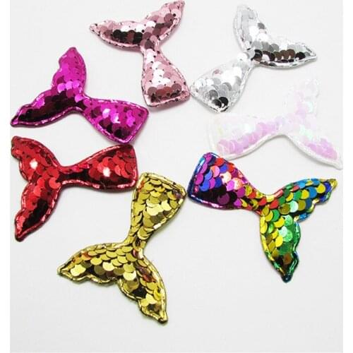10PCS Beautiful Mermaid Design Fashion Scales Sequins Hair Bow Women Hairpins Girl Hair Clips Kids Headwear Accessories