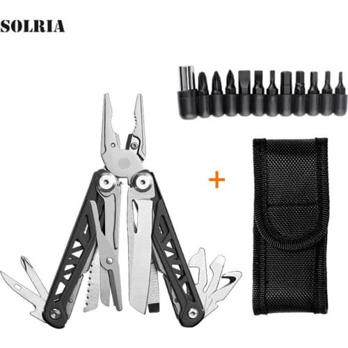16-in-1 Multitool Plier Wire Stripper Cutter Multifunction Stainless Steel Pocket Knife Multi Folding Pliers Outdoor Tool