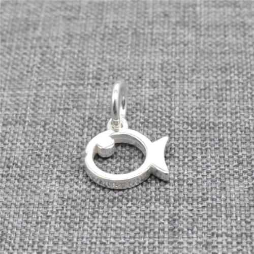 4 Pieces of 925 Sterling Silver Small Fish Charms 2-sided for Bracelet Necklace Earring