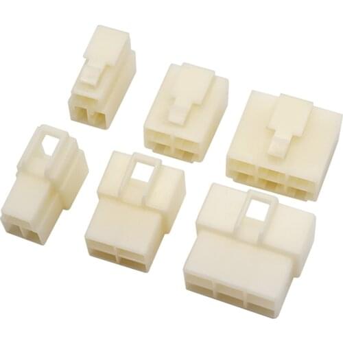 5pcs/lot 6.3mm 1/2/3/4/6/8/9/10/12 Pin Way Car Motorcycle Electrical Wire Connector Plug Male Female Nylon Housing Plastic Shell