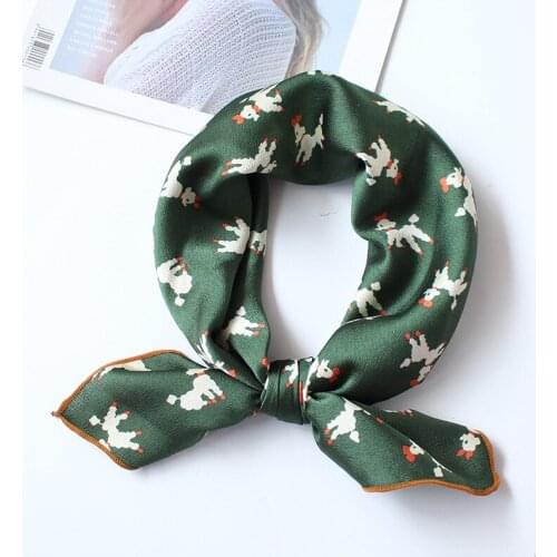 60cm Square Neck Scarf Cartoon Cute Small Bandana Neck Decoration Silky Foulard