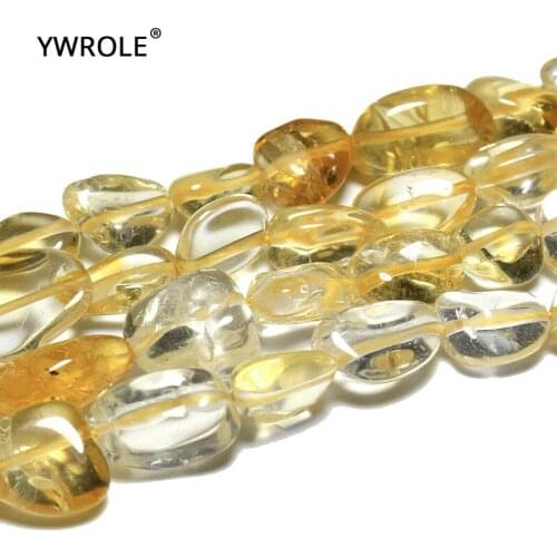 8-11 mm Gravel irregular Shape Natural Yellow Crystal Stone Beads For Jewelry Making DIY Bracelet Necklace Strand 15'' Wholesale