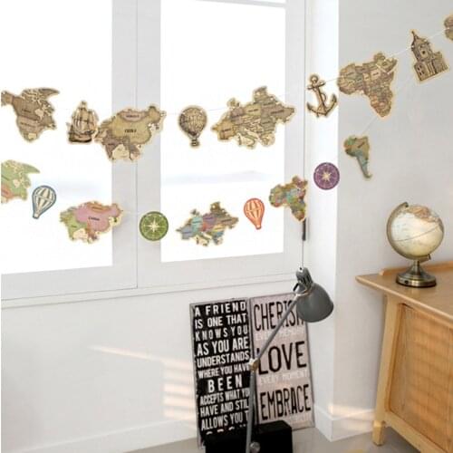 9 sheets/lot Cute Creative Vintage Retro World Map Lovely Colorful Flag Map for Party Novelty Item Gift Free Shipping