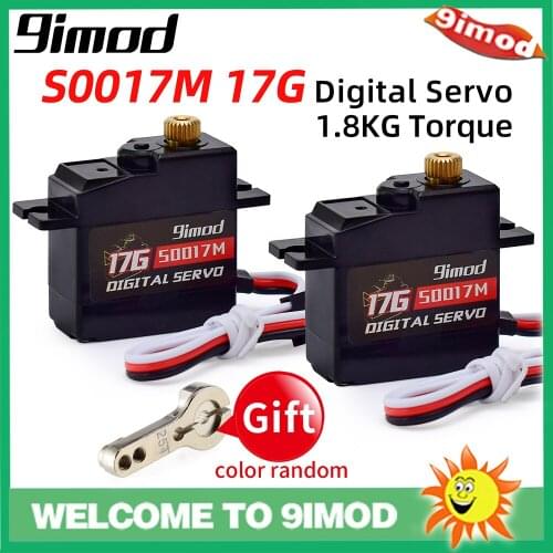 9imod S0017M Micro Mini Servo 17g Metal Gear 1.8KG Digital Servo Accessories for RC Airplane Robot 1/18 1/16 Car Boat Plane