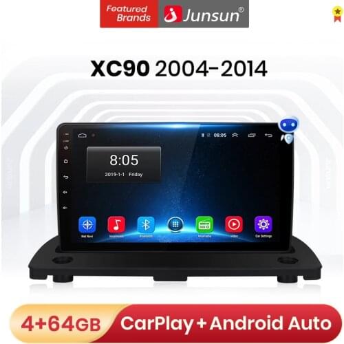 Junsun V1 Pro 4G+64G Android 9.0 4G Car Radio Multimedia Player For Volvo XC90 2004-2014 GPS Navigation no 2din dvd autoradio