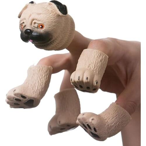Squirrel Finger Hand Puppet Toy Vinyl Cartoon Animal Finger Doll Role Play Storytelling Parent-Child Interaction Finger Doll #30