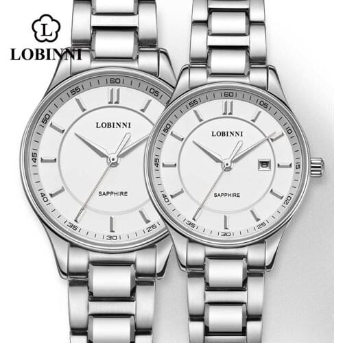 Lobinni Switzerland Fashion Lover Watch Unisex Japan Quartz Couple Watches Pair Men And Women reloj hombre женские часы Dropship