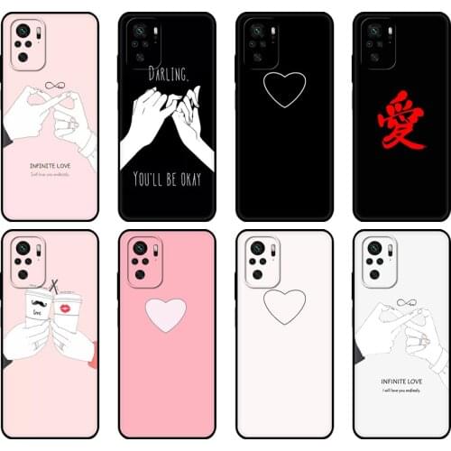 Black tpu Case For Xiaomi Redmi 9T Case Redmi Note 9T Note 10 5G 4G Pro 10S Case darling be ok love infinite