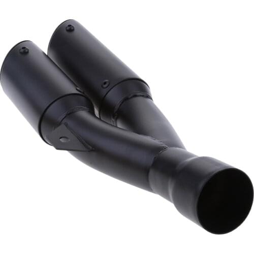 36-51mm Black Double Dual Outlet Exhaust Muffler Pipe GP Motorcycle Silencer