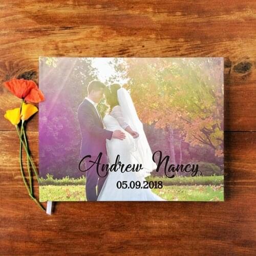 Personalized Guest Book, Wedding Guest Book with Your Photo, Custom Mr and Mrs Wedding Album,Wedding Gift, Wedding Mementos