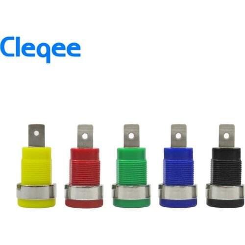 Hot Cleqee P3007 2Pcs/set 4mm Nickel Plated Binding Post Banana Jack Socket Plug Electronic Repair Tool Multimeter Accessories