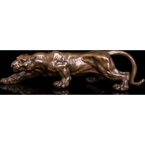 Copper Brass crafts ation Asian Hand Made Of Bronze sculpture of the Panther Cheetah Bronze statue Home decoration Arts of metal