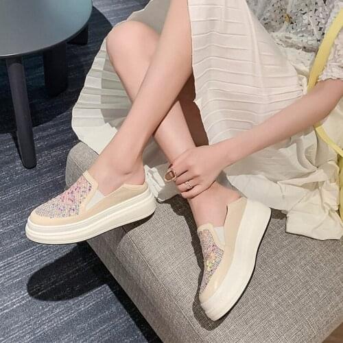 Female Loafers Flat Platform Women Shoes Size 35-40 Casual Slip-on Round Toe Solid Black Ladies Shoes For Women woman shoes