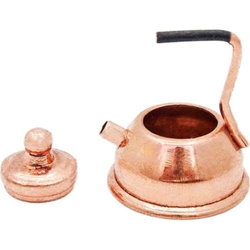 Odoria 1:12 Miniature Copper Kettle Tea Cup Teapot Teaware Tableware Kitchen Set Dollhouse Accessories Doll House Decoration