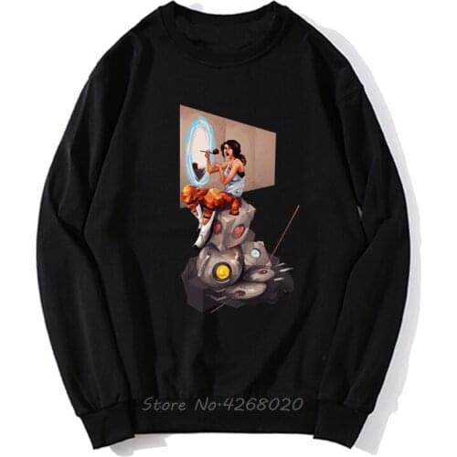 Fashion Mens Hoodie Portal Glados And Chell Gaming Gamer Artwork Awesome Hoodies Unisex Harajuku Streetwear