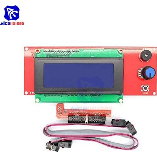 2004 LCD Smart Display Controller Module w/ Cable Adapter for 3D Printer Controller RAMPS 1.4 Arduino Mega Pololu Shield RepRap