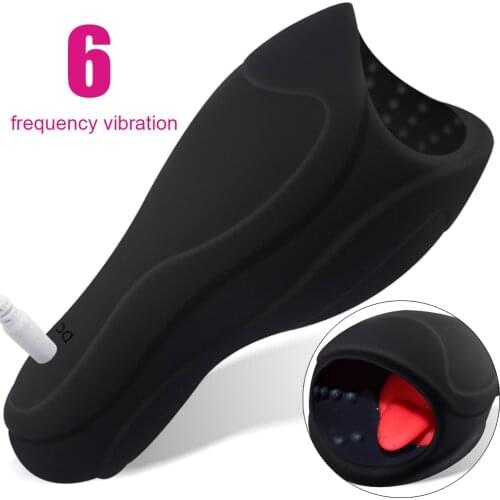 Vibrator Male Masturbator Sex Toys for Men Tongue Licking Vibration Sex Glans Massager Penis Trainer Automatic Oral Climax