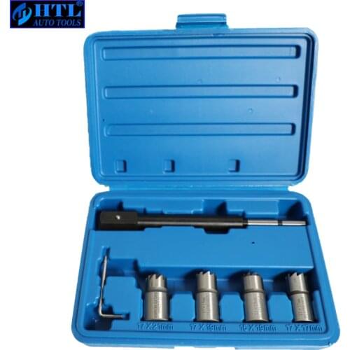 5PC Diesel Injector Seat Cutter Remover Removal Tool Kit For Delphi Bosch BMW Merc CRD PSA Ford Fiat Peugeot Cutter Cleaner tool